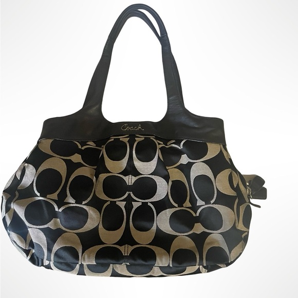 Coach Black and grey large shoulder bag/purse - Picture 1 of 10